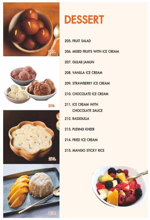Flavor Restaurant - Sea View Restaurant Menu