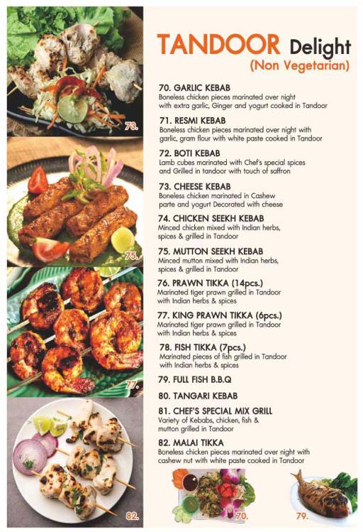 Flavor Restaurant - Sea View Restaurant Menu