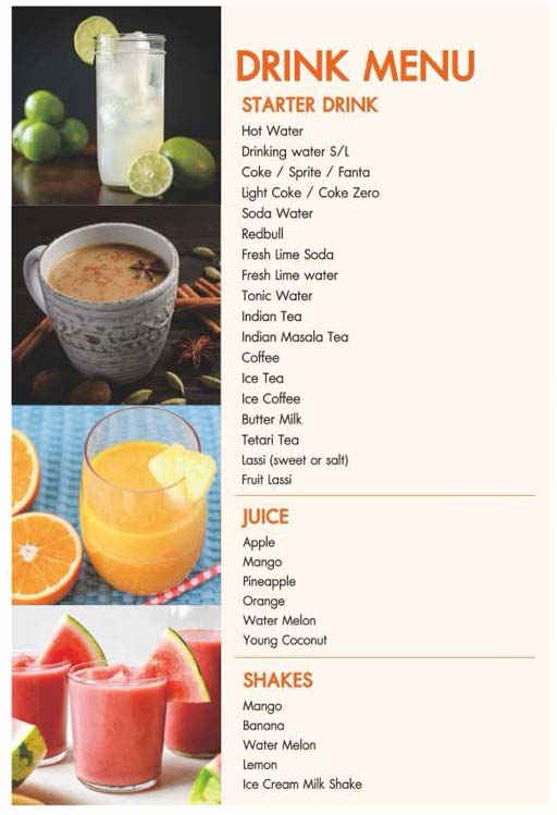 Flavor Restaurant - Sea View Restaurant Menu