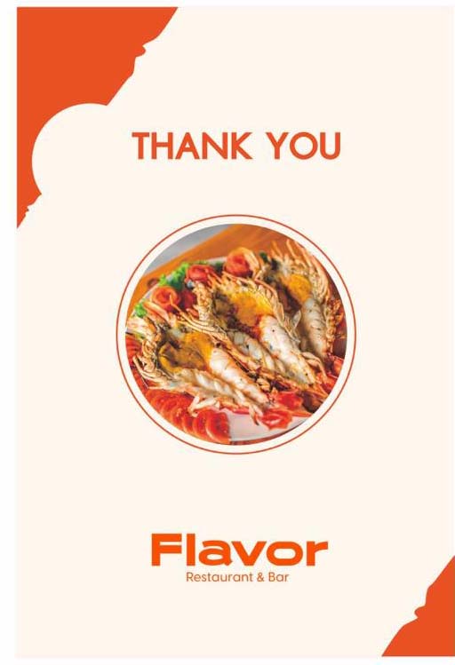 Flavor Restaurant - Sea View Restaurant Menu